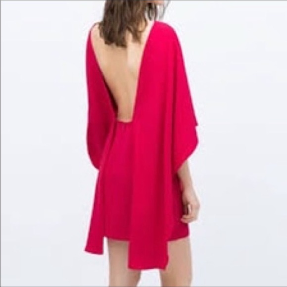 Zara coral/red flowy dress - Picture 2 of 5